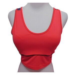 Puma Womens Coral & Navy Racerback Sports Bra Sz M Stretchy Breathable